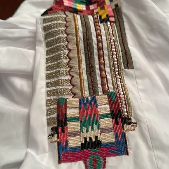 Valentino Women’s beads embellished cuffs dress in white size 10 NWT $4700 - Picture 9 of 15